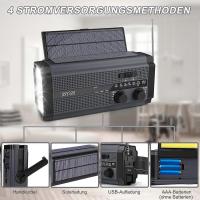 Solar Radio, AM/FM Crank Radio, Portable Emergency Radio with 5000 mAh Rechargeable Battery, 3 Modes LED Torch - details 3