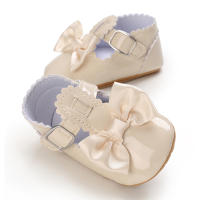 Zapatos De Princesa Para Bebé Niña En Lace Blanca Mocasines Con Lazo Y Borde Antideslizante De Goma Primera Calzado Para Caminar - details 100