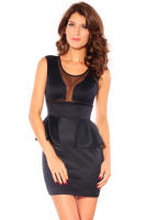 Minivestido con peplum e inserciones transparentes marca generica - details 4