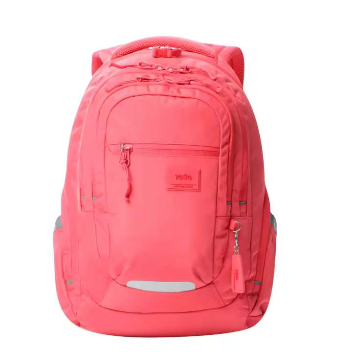 Mochila para Ordenador Portátil 13 Pulgadas, Modelo Eufrates, Mochila Eco-Friendly, 6 Compartimentos, Cremallera para Candado, Bolsillos Botella, Espaldra Ergonómico, Claret Red - Totto España - 1