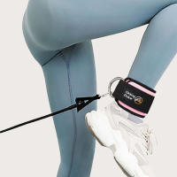 Banda De Tendón De Aquiles Ajustable De Doble Anillo Doble Ajuste Soporte De Entrenamiento De Pierna De Gimnasio Negro Rosa Tamaño Libre - details 13