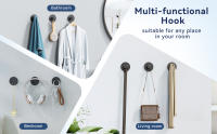 Gancho De Toalla Adhesivo Extra Fuerte Acero Inoxidable Soporte De Pared Para Cocina Y Baño Montaje Sin Perforar Resistente Al Rusticidad - details 2
