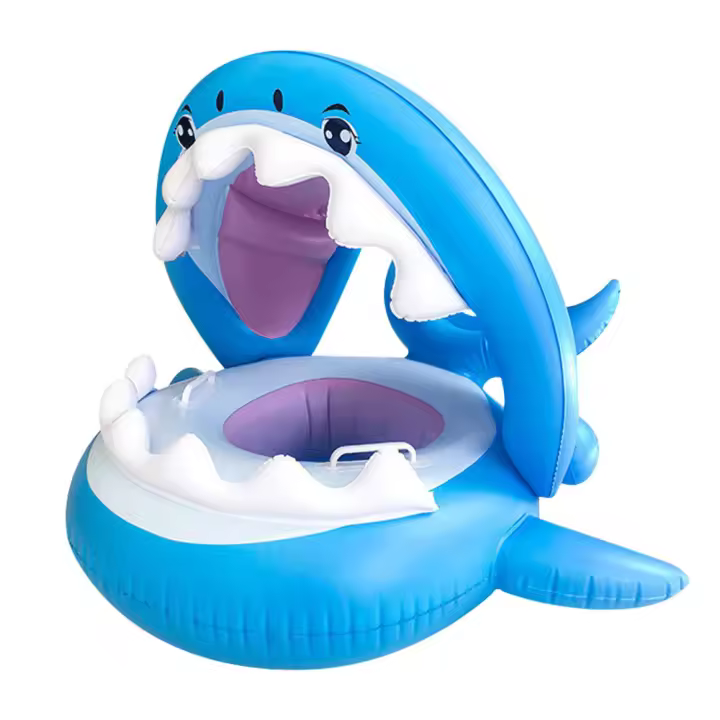 Baby Pool Float With Canopy Upf50+ Sun Protection Inflatable Baby Float Water Toys Summer Toys Baby Swim Float For Pool Aged 6-36 Months - 1