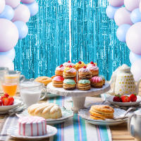 Juego De 1 Pieza De Cortina De Foil Dorado De 9.8 Pies Para Fondo De Fotografía De Cumpleaños Decoración De Fiesta Streamers De Aluminio - details 51