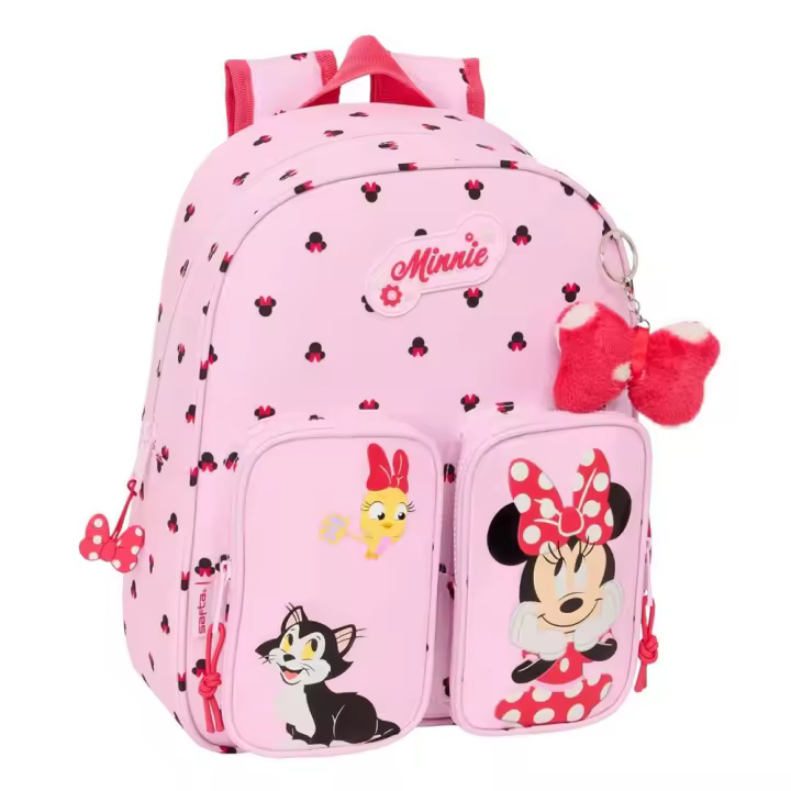Mochila Infantil Bolsillos Adaptable a Carro Minnie Mouse "Naive" 28X34X10Cm (Safta 612512609) - 1