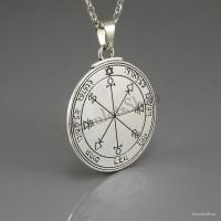 Amuletsshop - Colgante 5to y 6to Pentáculo de La Luna del Rey Salomón- Doble Cara- Aleación- Talismán la Luna, Amuleto Quinto y Sexto Sello - details 1