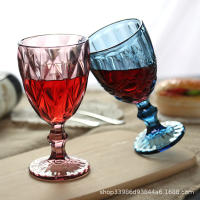 Juego de 4 Copas de vino vintage azules, 300 ml, Aptas para lavavajas. Ideal para fiestas y eventos. - details 0