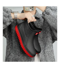 Botas De Lluvia Para Hombres Negras Impermeables Cuatro Estaciones Camping Al Aire Libre Pesca Zapatos De Trabajo Con Tubo Corto Para Lavado De Coche - details 25