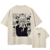 Camiseta Hip Hop Retro Lavada Streetwear Anime Hunter X Hunter Impresión 100% Algodón Unisex Camiseta Masculina Tops Tees Y2K - details 5