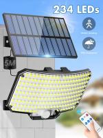 Lámpara Solar LED 234 Luces Sensor De Movimiento IP65 Impermeable Control Remoto Para Exterior Jardín Seguridad Luz De Fosa - details 0