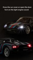 Modelo a Escala 1:18 Porsche 918 Spyder Martini Racing Aleación Vehículo Diecast Metal Simulación De Sonido Y Luz Juguete Para Niños Regalo - details 9