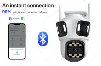 Cámara PTZ De Seguridad 4K Exterior Con Lente Doble Y Tres Pantallas Cámara WiFi 6 HD Exterior Auto Tracking iCsee Resistente Al Clima - details 2