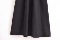 Vestido Largo Tejido MUJER Para Mujer Sin Mangas Fiesta Vestido Negro Draped Maxi Retro Patchwork Ankle-Length Polyester - details 11