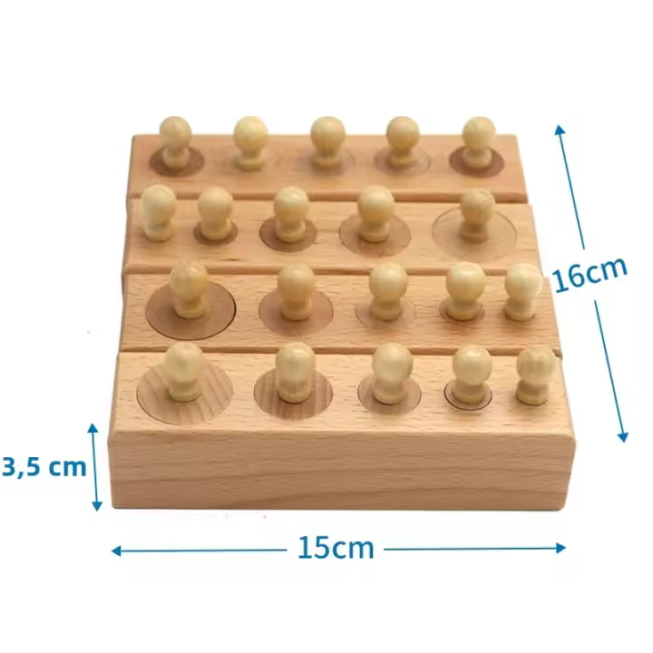 Juguete Educativo De Madera Montessori Para Niños Juguetes De Desarrollo Sensorial Y Práctica De Cilindros Y Agujeros Edad Recomendada 3-12 Años - 1