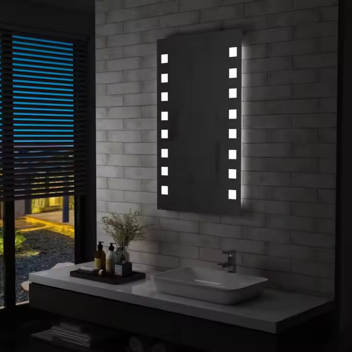 vidaXL Espejo de pared de baño con LED 60x100 cm - 1