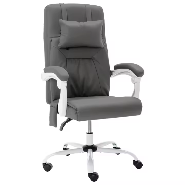 Silla de masaje de Oficina gris en cuero sintético - 1