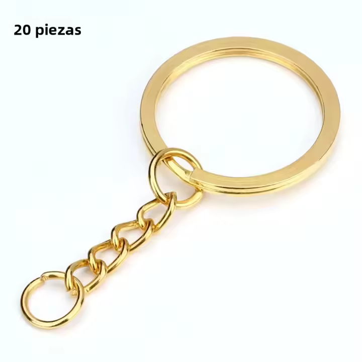 Llaveros De Oro 20 Piezas Bronce Rhodium 28mm Oval Split Para Producción De Joyería DIY Y Mayorista Llavero De Zinc Alloy Unisex - 1