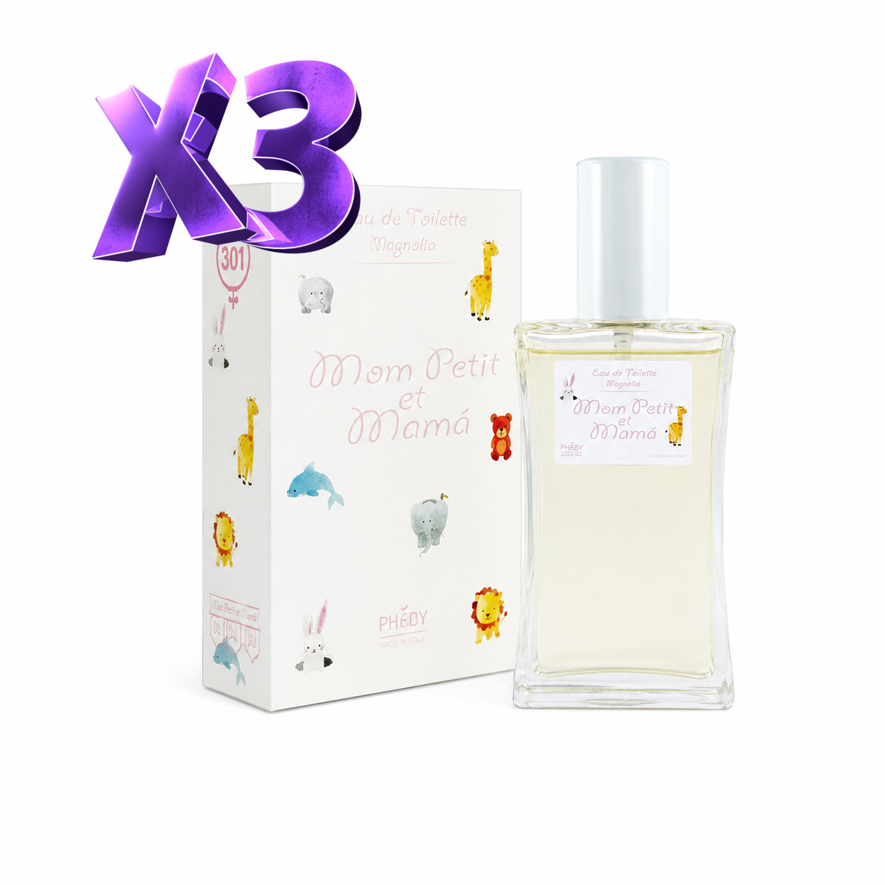 Pack 3 Unidades Mom Petit et Mamá Eau de Toilette Infantil 90ml – Fragancia Suave para Bebés y Niños con Aroma Limpio y Dulce
