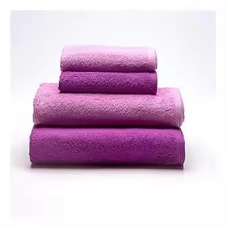 Sancarlos -  Juego de 4 Toallas Ocean Duo, 2 de Lavabo y 2 de Ducha, Color Morado y Chicle, 100% Algodón, 550gr/m2 - 1