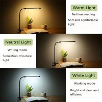 Lámpara De Escritorio LED De Clip Protección Ocular Para Estudiantes Dormitorio Y Habitación Luz De Lectura Pequeña Lámpara Negra - details 9