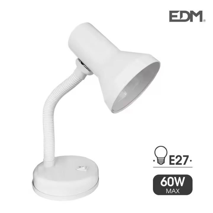 Flexo de sobremesa modelo london e27 60w blanco edm - 1
