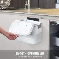 Cubo de basura Colgante de 1,8 galones con tapa, Cubo de basura de Puerta montado en la comparación para 7 litros de armarario de Cocina, Cubo de basura Pequeño Debajo del fregadero para Armario, Baño - details 11