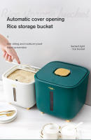 Caja De Almacenamiento Para Arroz 5/10KG a Prueba De Humedad Y Plagas Con Tapa De Bala Contenedor De Cocina Para Alimentos De Mascotas Material Plástico Estilo Clásico - details 3