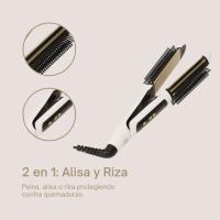 Plancha de Pelo Profesional 2 en 1, Alisa y Riza, Placas de Cerámica, Calentamiento Rápido PTC, 8 Niveles de Temperatura, Pantalla LCD, Cable Giratorio 360°, Apagado Automático, Ideal para Todo Tipo de Cabello, el mejor precio  - Extrahouse - details 1