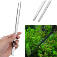 Pinzas De Acero Inoxidable Para Acuario 27cm Con Punta Recta Y Codo Herramienta De Limpieza Para Hierba De Agua Y Plantas De Acuario - details 3