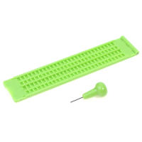 Tablero De Escritura En Braille De Plástico Portátil Para Escuela Con Estuche Práctico Para Practicar Escribir - details 0