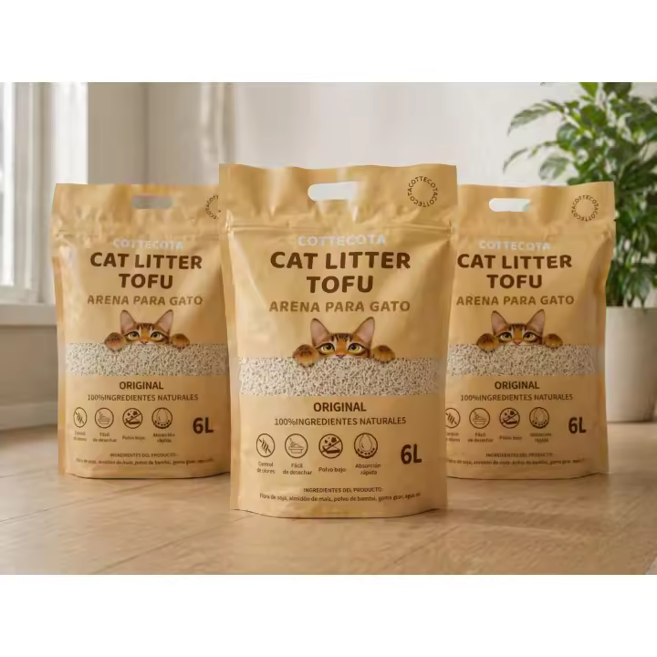 Pack 3 Cat Litter Tofu – Arena para Gato Marca Cottecota - 1