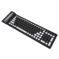Mini teclado inalámbrico de silicona suave, portátil, Flexible, enrollable, resistente al agua, lavable, con receptor USB para PC, tableta y portátil - details 6