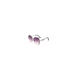 Gafas de sol retro cuadradas sin montura de metal para mujer con protección UV400xq, montura dorada, degradado morado - 1