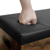 Zapatero con asiento y cojín acolchado, banco con 2 estantes para entrada y pasillo, carga máxima de 150 kg, color blanco - details 11