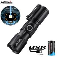 Linterna LED Recargable De Alta Potencia Con Zoom Y Luz De Banda Mini Torchillo Portátil Para Exteriores Y Hogar Tipo-C USB Compatible Con Batería 16340 - details 0