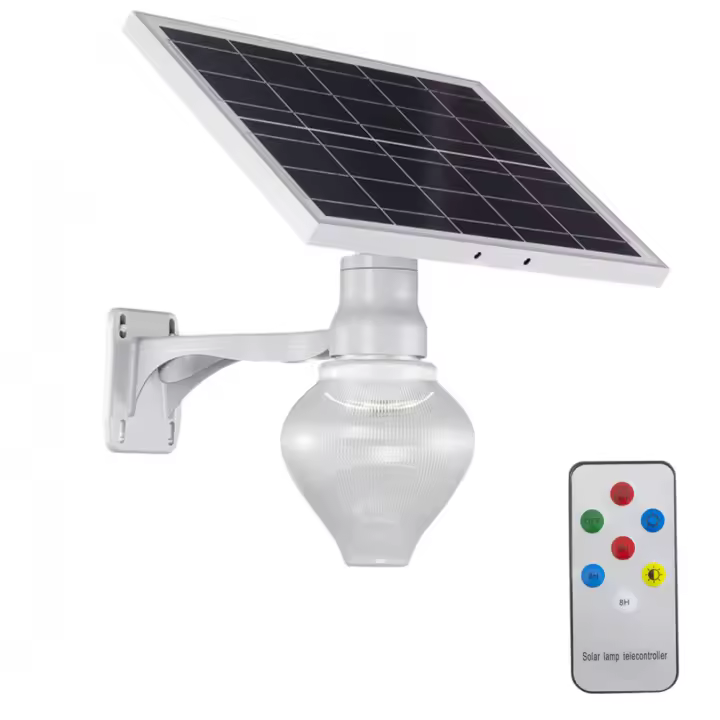 Mediawavestore Lámpara LED Solar Jardín y Patio con Mando a Distancia y Protección IP65 - 1