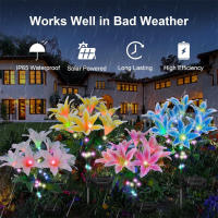 Lámpara Solar De Flores De Orquídea Con 7 Cabezas Para Decoración De Jardín Patio Camino Puerta Exterior Impermeable Luz De Paisaje Moderna - details 0