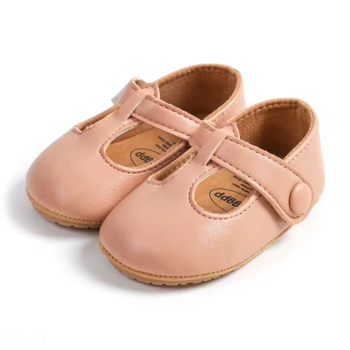 Zapatos De Niña Bebé Caminar Plana PU Cuero Vestido Zapatos Planos Para Niña Escuela Tacón Bajo Cómodo Transpirable Tornillo De Cierre - 1