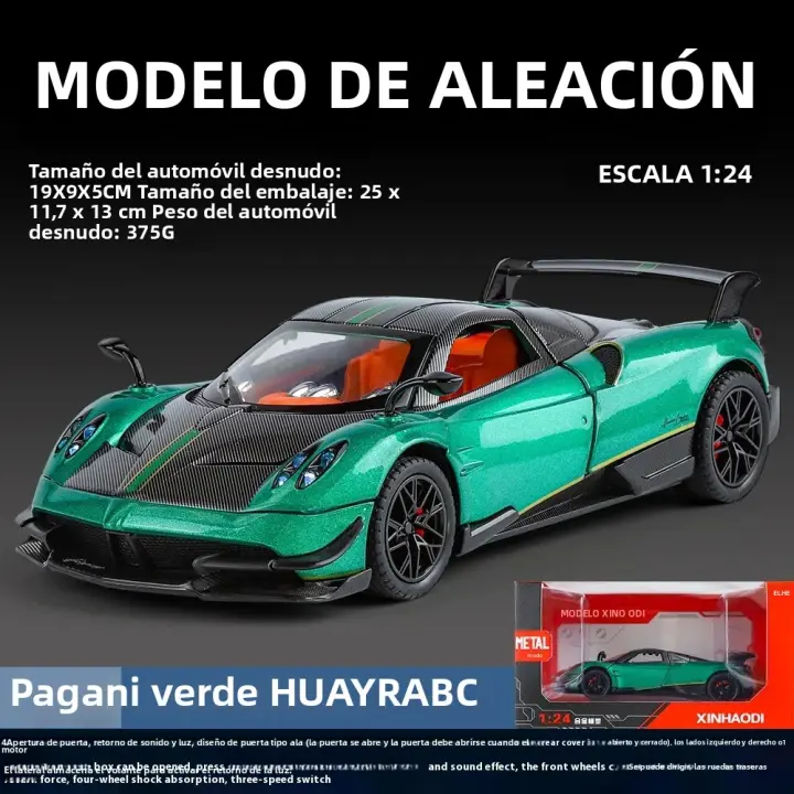 Modelo De Coche Pagani Huayra a Escala 1:24 Con Acción De Retroceso Retro Para Regalo Perfecto Para Enthusiasts De Carreras Y Coleccionables De Exposición - 1