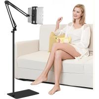 Soporte de Suelo y Cama para Tablet y Móvil con Brazo Articulado y Base Pesada – Altura y Ángulo Ajustables 360° – Compatible con iPad, Galaxy Tab, Kindle y Smartphones – Ideal para Ver Pelis, Cocinar o Trabajar sin Usar las Manos – Color Negro - details 0