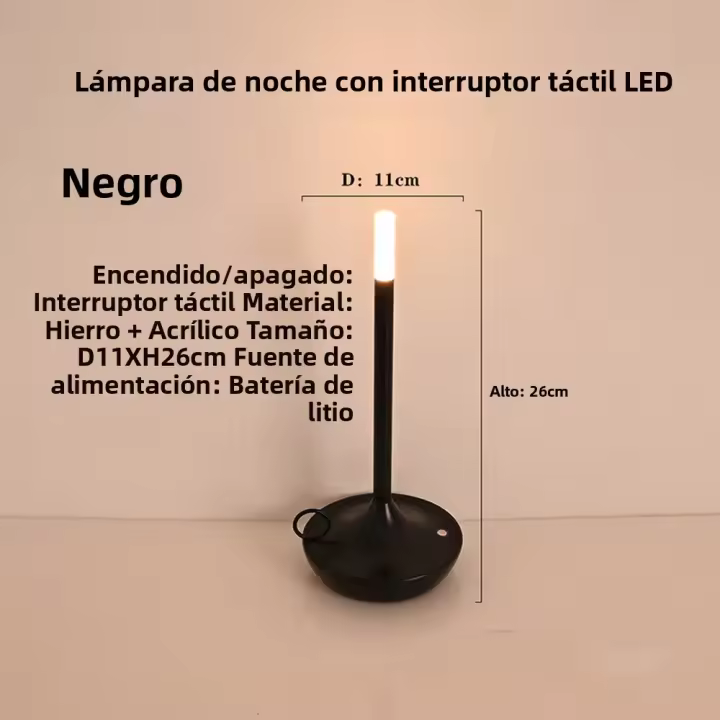 Lámpara De Mesa LED Candlelight Recargable Toque Para Decoración De Hogar Y Cena Lámpara De Ambiente Creativa Base De Aluminio Luz Nocturna Blanco Moderna Con Control Táctil - 1