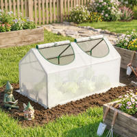 Outsunny Invernadero de Exterior 120x60x60 cm Invernadero de Jardín con 2 Ventanas Enrollables Cubierta de PE 140g/㎡ y Marco de Acero Impermeable Anti-UV para Cultivo de Plantas Verduras Translúcido - details 3