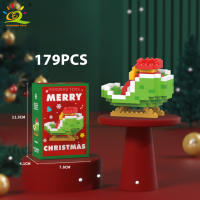 Bloques De Construcción Micro Navidad HUIQIBAO Con Modelo De Tren De Santa Claus Yegua Elfos Y Payaso Juguetes Para Niños Regalos De Xmas - details 8