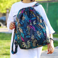 Mochila De Mujer Con Cordón Gran Capacidad Ligera Minimalista Portátil Para Compras Y Viajes Estilo Casual Sólido - details 11