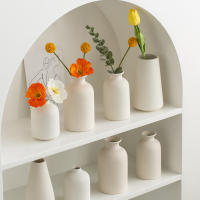 Vaso De Flor Cerámico Blanco Alargado Estilo Nórdico Minimalista Decoración De Escritorio Para Arreglo Floral Y Flores - details 0