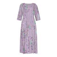 Vestido Bohemio De Verano Para Mujer Estampado Floral Casual Manga Corta Botones Estilo Playa Midi Elegante Robe O-Neck - details 17
