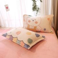 Funda De Almohada De Flannel Fleece Suave Y Cálida Impresión Reactiva 48x74cm Cubierta De Almohada De Coral Fleece Para Hogar Y Hotel - details 7