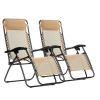 Set de 2 sillas Gravedad Cero reclinables Tumbonas sillas reclinable ajustable butacas plegable con almohada 165x68x110 , ligero de  6 kilos ideal para playa, jardín, terraza, patio - details 5