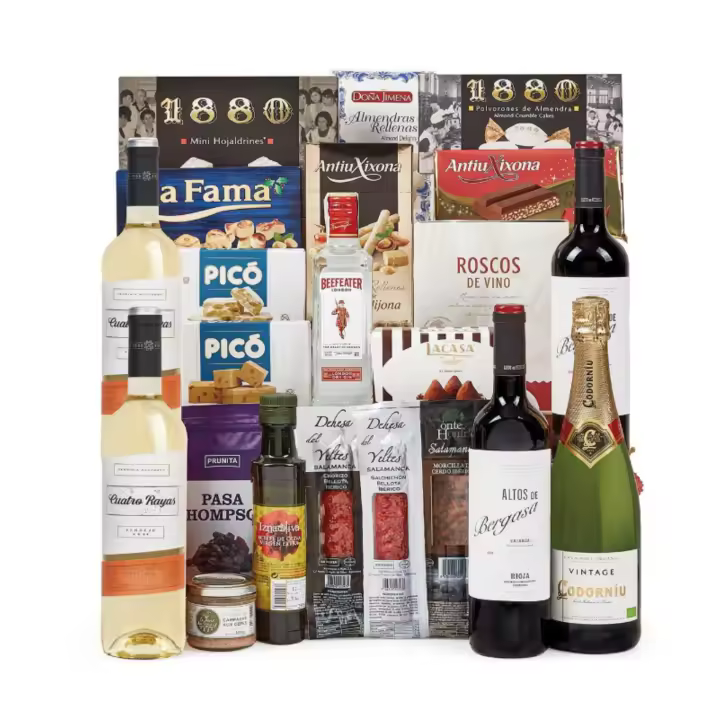 Lote 15 - ¡Cesta de Navidad de Calidad! Ibéricos, Cava y Dulces para Sorprender - Ibéricos a domicilio gourmet - 1