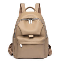 Mochila de color sólido para mujer, nuevo estilo, de PU, para viajes de ocio, mochila pequeña versátil, mochila escolar de moda para mujer - details 2